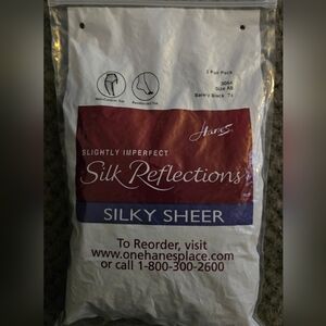 3 pair pk/Slightly Imperfected Silk Reflections Pantyhose/Barely Blk./Sz AB/New